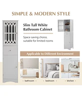 Casainc 63.8"H Tall Bathroom Cabinet with Drawer, Doors, Adjustable Shelf, Mdf & Acrylic