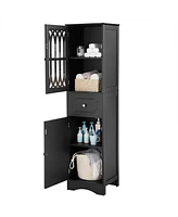 Casainc 63.8"H Tall Bathroom Cabinet with Drawer, Doors, Adjustable Shelf, Mdf & Acrylic