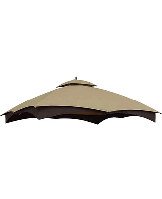 Flynama Replacement Canopy Top for Lowe's Allen Roth Heavy Duty Gazebo Roof Gazebo Top with Air Vent 10X12 Gazebo CoverReplacement Top Only (beige)