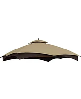 Flynama Replacement Canopy Top for Lowe's Allen Roth Heavy Duty Gazebo Roof Gazebo Top with Air Vent 10X12 Gazebo CoverReplacement Top Only (beige)