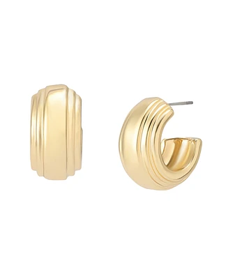 Robert Lee Morris Soho Ribbed Huggie Earrings