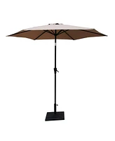 8.8 feet Outdoor Aluminum Patio Umbrellawith 42 Pound Square Resin Umbrella Base