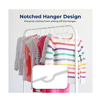 60 Pcs. Non-Slip Plastic Kids Hangers - Durable and Space-Saving Closet Organizers for Infants, Toddlers, and Kids' Clothing (White)