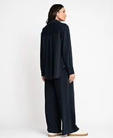Seraphine Women's Maternity Pinstripe Soft Shirt