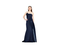 Amri 3D Pleated Drape Strapless Gown