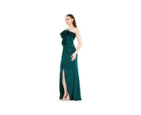Amri Women's Shimmer Jersey Ruched Strapless Gown