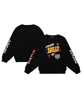Mitchell & Ness Women's Black Chicago Bulls Slap Sticker Lightweight Pullover Sweatshirt