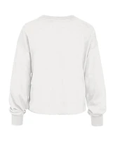 '47 Brand Women's Cream New York Knicks Parkway Wrapped Up Long Sleeve T-Shirt