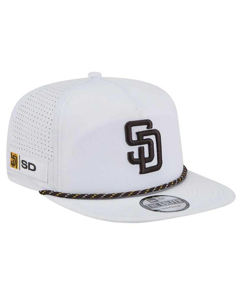 New Era Men's White San Diego Padres Perforated Golfer Snapback Hat