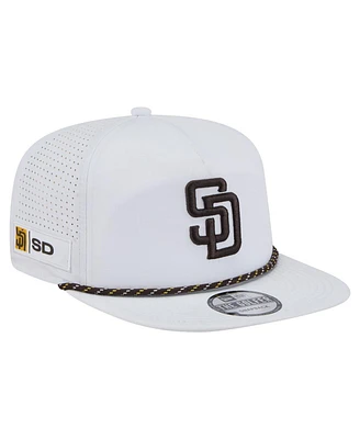 New Era Men's White San Diego Padres Perforated Golfer Snapback Hat