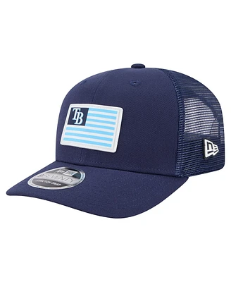 New Era Men's Navy Tampa Bay Rays Flag 9SEVENTY Stretch-Snap Hat