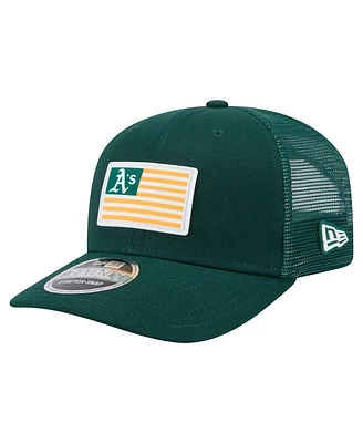 New Era Men's Green Athletics Flag 9SEVENTY Stretch-Snap Hat