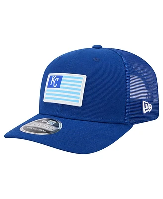 New Era Men's Royal Kansas City Royals Flag 9SEVENTY Stretch-Snap Hat