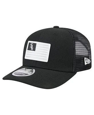New Era Men's Black Chicago White Sox Flag 9SEVENTY Stretch-Snap Hat