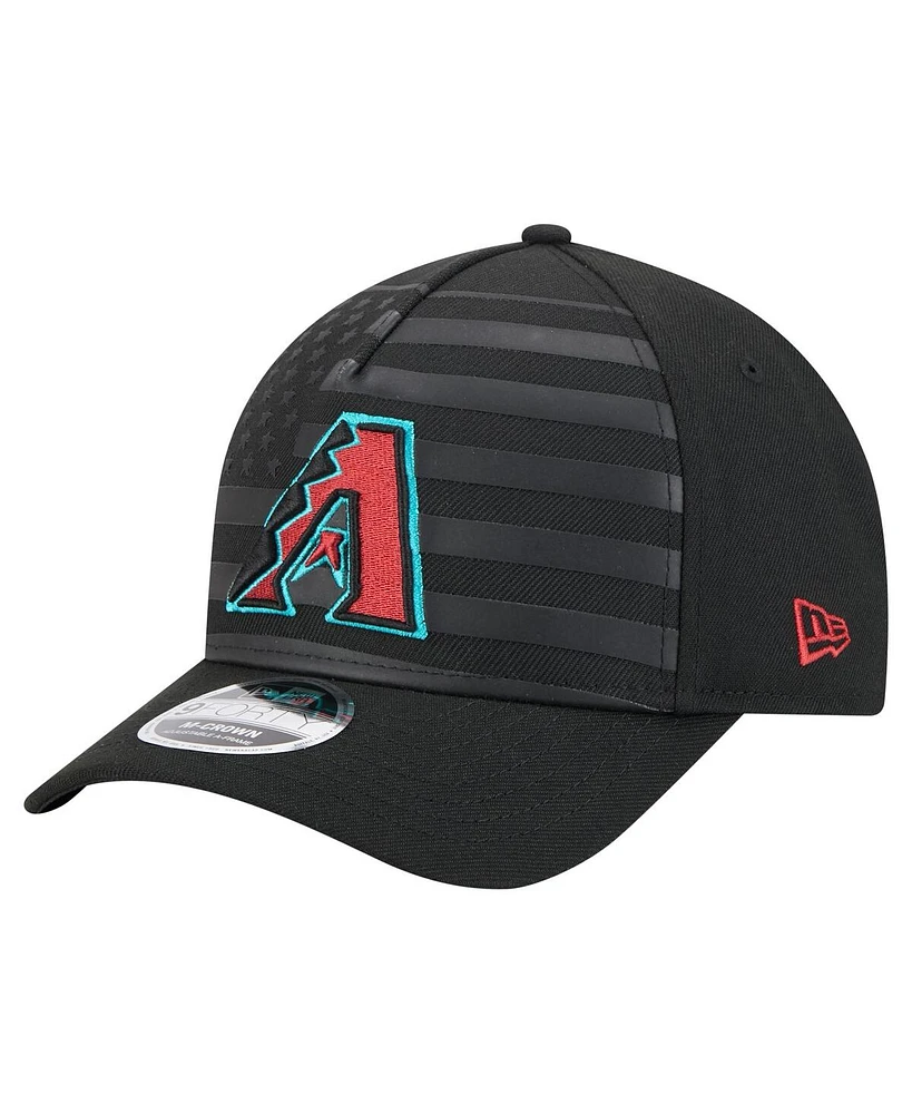 New Era Men's Black Arizona Diamondbacks American Flag 9FORTY M-Crown A-Frame Adjustable Hat