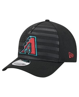 New Era Men's Black Arizona Diamondbacks American Flag 9FORTY M-Crown A-Frame Adjustable Hat