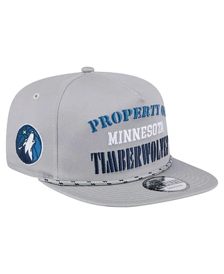 New Era Men's Gray Minnesota Timberwolves Throwback Property Of Golfer Snapback Hat
