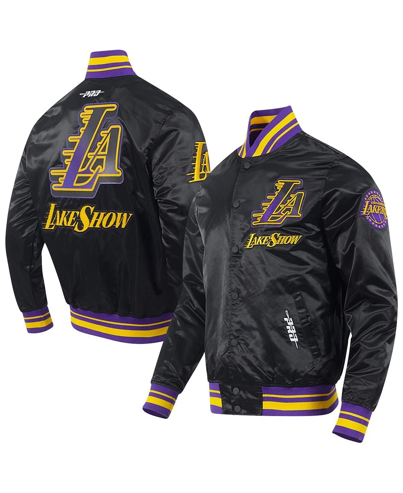 Pro Standard Men's Black Los Angeles Lakers 2024/25 City Edition Chenille Satin Full-Snap Jacket