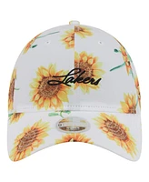 New Era Women's White Los Angeles Lakers Adventure Flower 9TWENTY Adjustable Hat