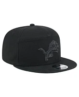 New Era Men's Black Detroit Lions Adventure Canvas Split Panel 9FIFTY Snapback Hat