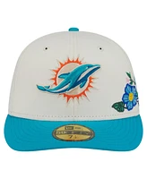 New Era Men's Cream/Aqua Miami Dolphins Tonal Floral 59FIFTY Fitted Hat