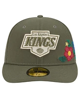 New Era Men's Olive Los Angeles Kings Tonal Florals 59FIFTY Fitted Hat