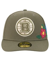 New Era Men's Olive Boston Bruins Tonal Florals 59FIFTY Fitted Hat