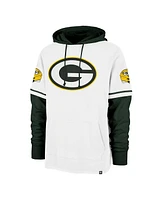 '47 Brand Men's White Green Bay Packers Trifecta Shorts Sweatshirt Pullover Hoodie
