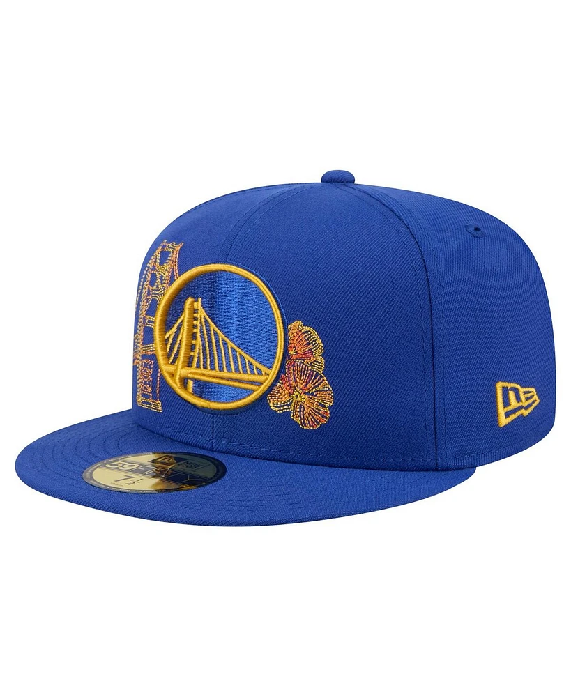 New Era Men's Royal Golden State Warriors Stitch 59FIFTY Fitted Hat