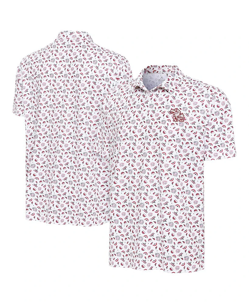 Antigua Men's White Kansas Jayhawks Independence Day Polo Shirt