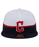 New Era Men's Navy/White Cleveland Guardians Paint Stroke 59FIFTY Fitted Hat