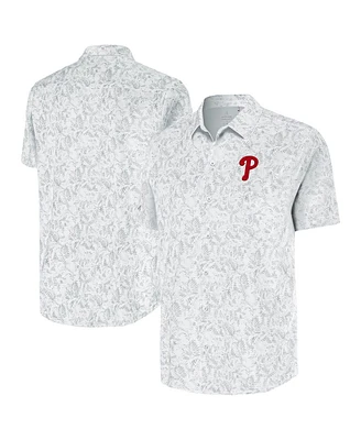Antigua Men's White Philadelphia Phillies Lush Button-Up Shirt