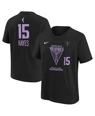 Nike Big Boys and Girls Tiffany Hayes Black Golden State Valkyries Explorer Edition Player Name Number T-Shirt