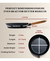 Alva Forest Natural Carbon Steel Frying Pan Set - Pre-Seasoned 2-Piece Cookware, Non-Toxic, Chemical-Free - Works on All Stovetops