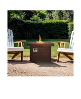 Festival 32 in. Outdoor Mgo Square Propane Fire Pit