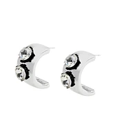 Steve Madden Faux Stone Punk Romance Hoop Earrings
