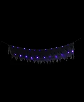 Northlight 7075" Lighted Raggedy Halloween Valance with Purple Led Lights
