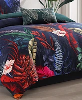 Bebejan Paradise Bedding 100% Cotton Sateen 5 Piece King Size Reversible Comforter Set