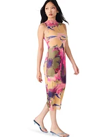 Steve Madden Women's Sidra Floral Mesh Midi Dress