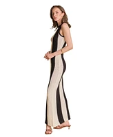 Endless rose Women's Vertical Stripe Fitted Maxi Dress