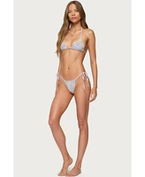 Edikted Women's Patchwork String Bikini Bottom