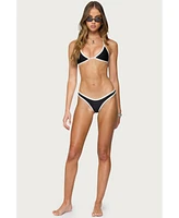 Edikted Women's Dina Contrast Bikini Bottom