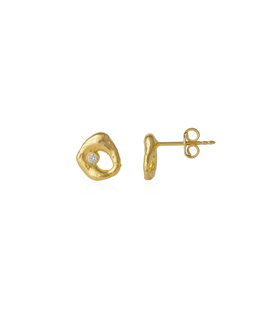Spero London Dripping Molten Natural Textured Sterling Silver Authentic Earrings