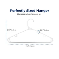 SereneLife 30-Pack Plastic Hangers – Non-Slip, Space-Saving, Durable for Shirts, Sweaters, Kids Clothes, Dresses, Ultra-Thin & Lightweight