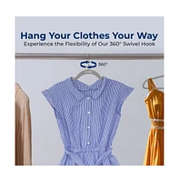 SereneLife 200-Pack Velvet Hangers – Non-Slip Gray Hangers with 360° Swivel Hooks, Ultra-Thin, Heavy-Duty, Space-Saving for Coats, Shirts