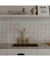 Greenspring Modern Double Handle 3 Holes Deck Mount Bridge Kitchen Faucet With 2-Sprayer Patterns and 360 Swivel Spout In Gold