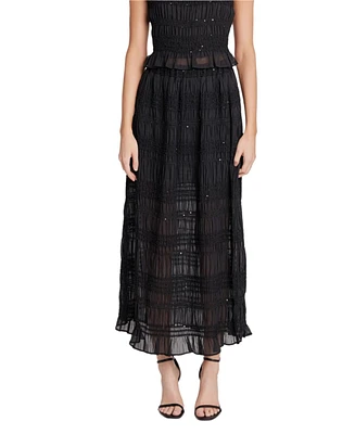 endless rose Women's Chiffon Gathered Sequins Maxi Skirt