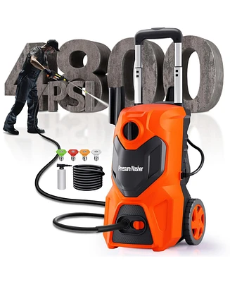 Sugift 4800 Psi 3.2 Gpm Cold Water Electric Pressure Washer with 4 Quick-Connect Nozzles