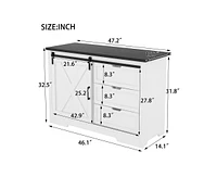 Casainc Storage Kitchen Cabinet with Silent Sliding Doors and Three Drawers