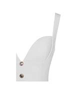 Miss Circle Women's Tala White Sleeveless Pleated Preppy Mini Dress